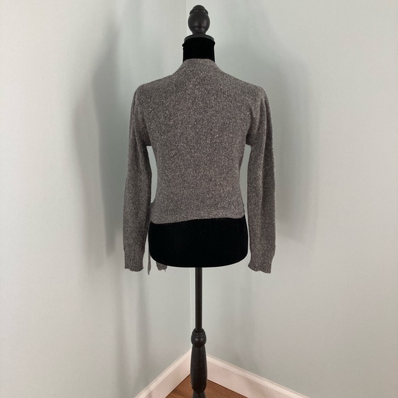 Parrinello Vintage 1980s Wrap Sweater Silk Angora Blend Gray Size Small - Picture 7 of 10